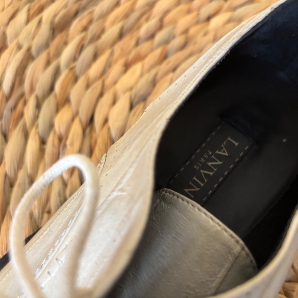LANVIN / made in Italy / eel skin leather / FW / Oxford / lace up / 37 EU / 7 US - Picture 9 of 12